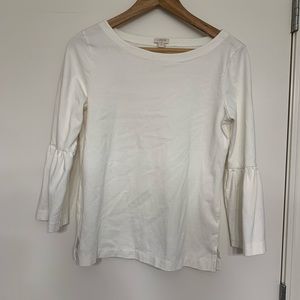 White peplum 3/4 sleeve top